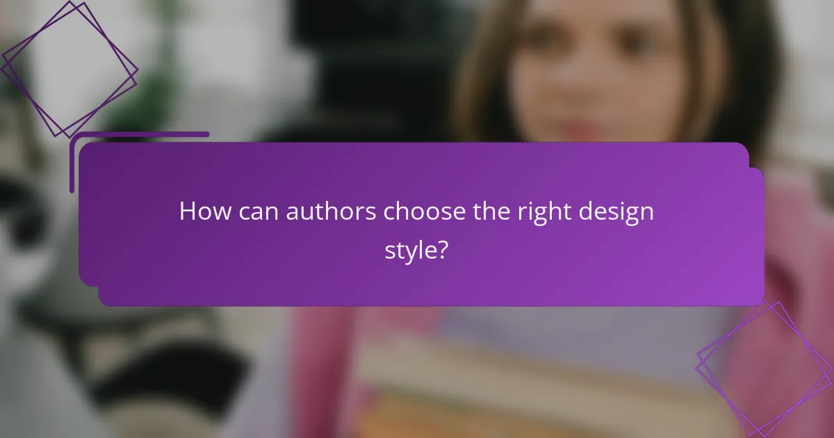 How can authors choose the right design style?