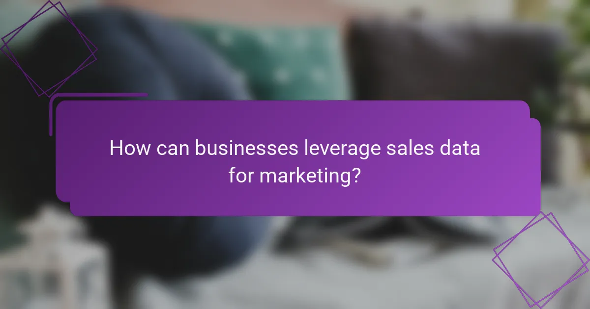 How can businesses leverage sales data for marketing?