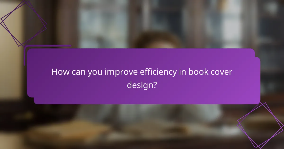 How can you improve efficiency in book cover design?