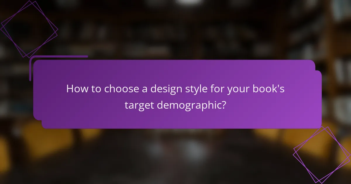 How to choose a design style for your book's target demographic?