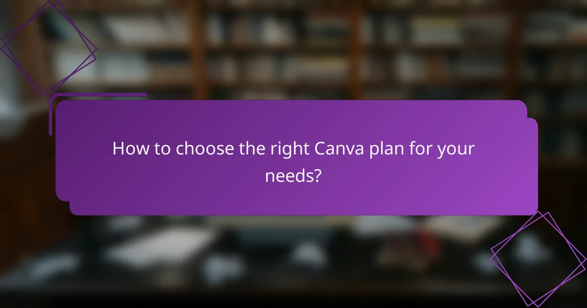 How to choose the right Canva plan for your needs?
