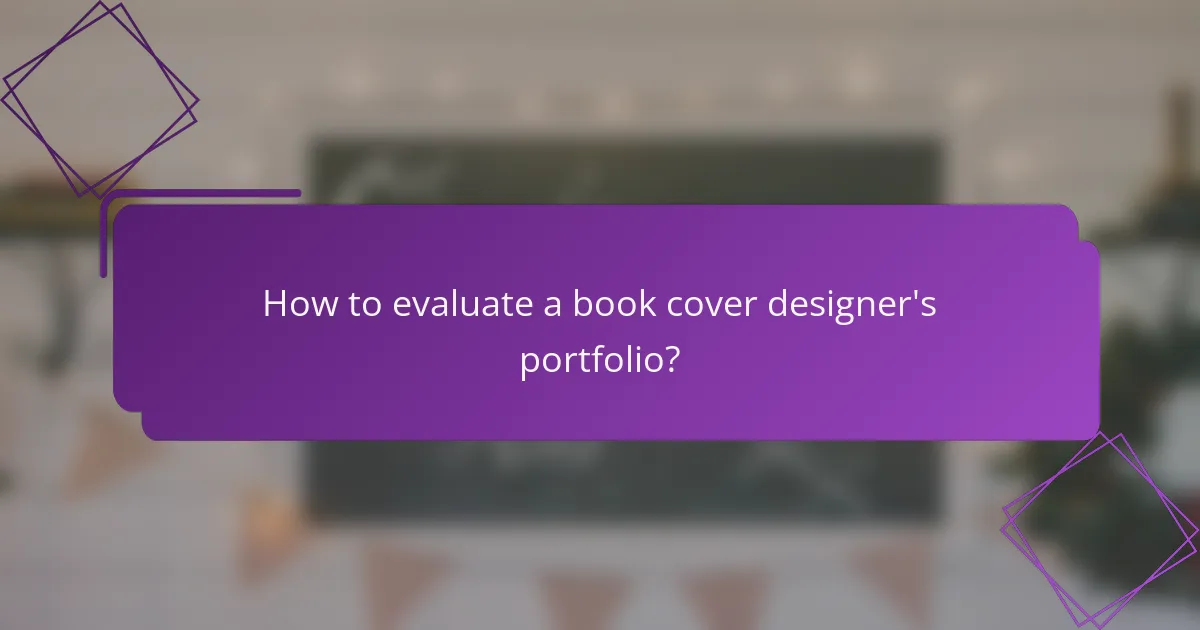 How to evaluate a book cover designer's portfolio?