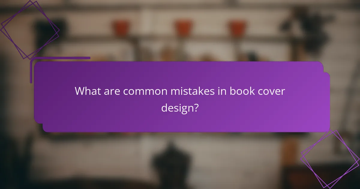 What are common mistakes in book cover design?