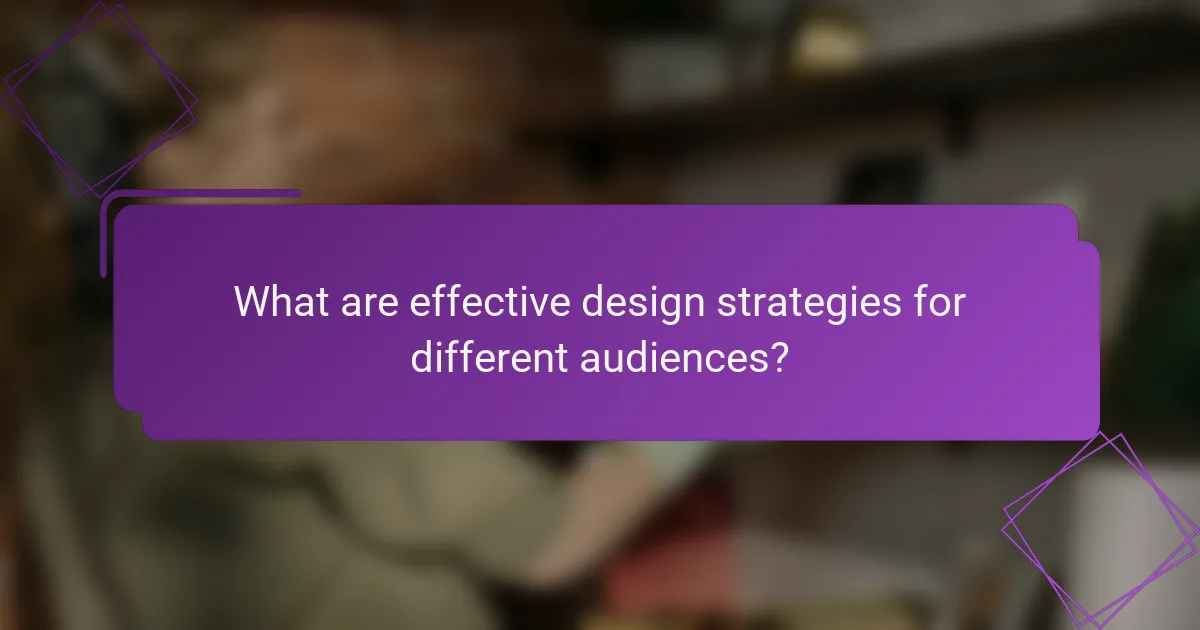 What are effective design strategies for different audiences?