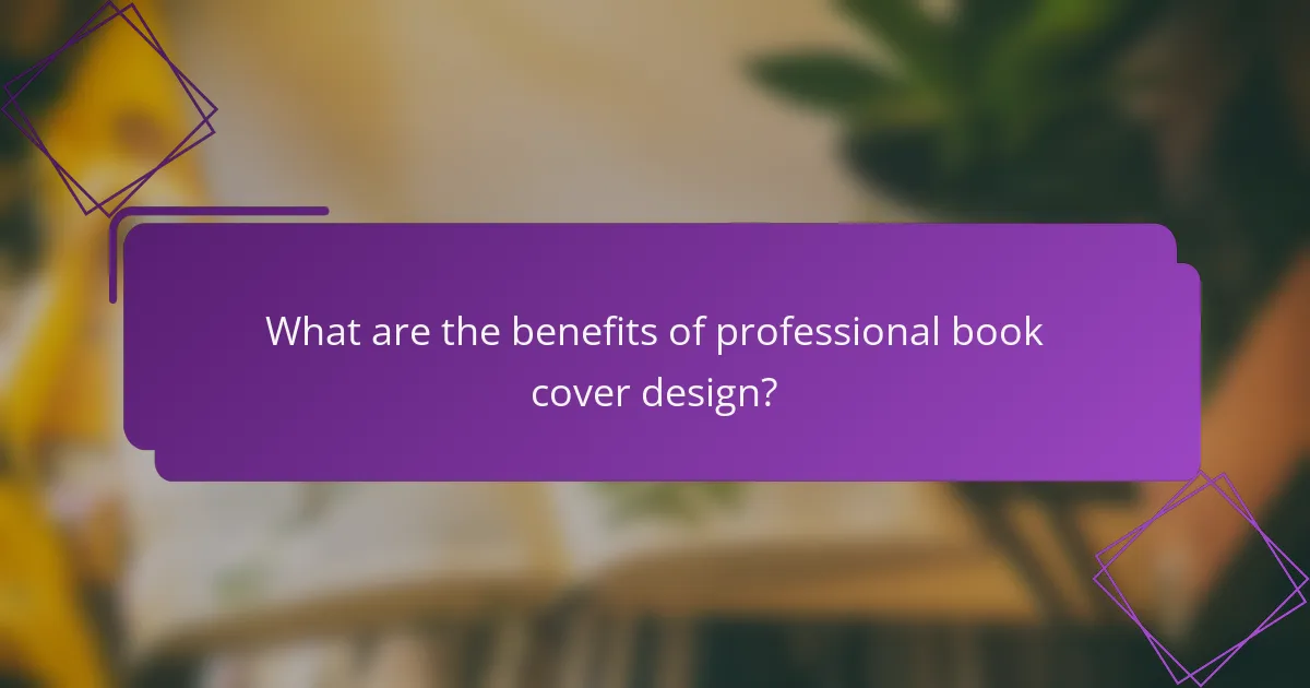 What are the benefits of professional book cover design?