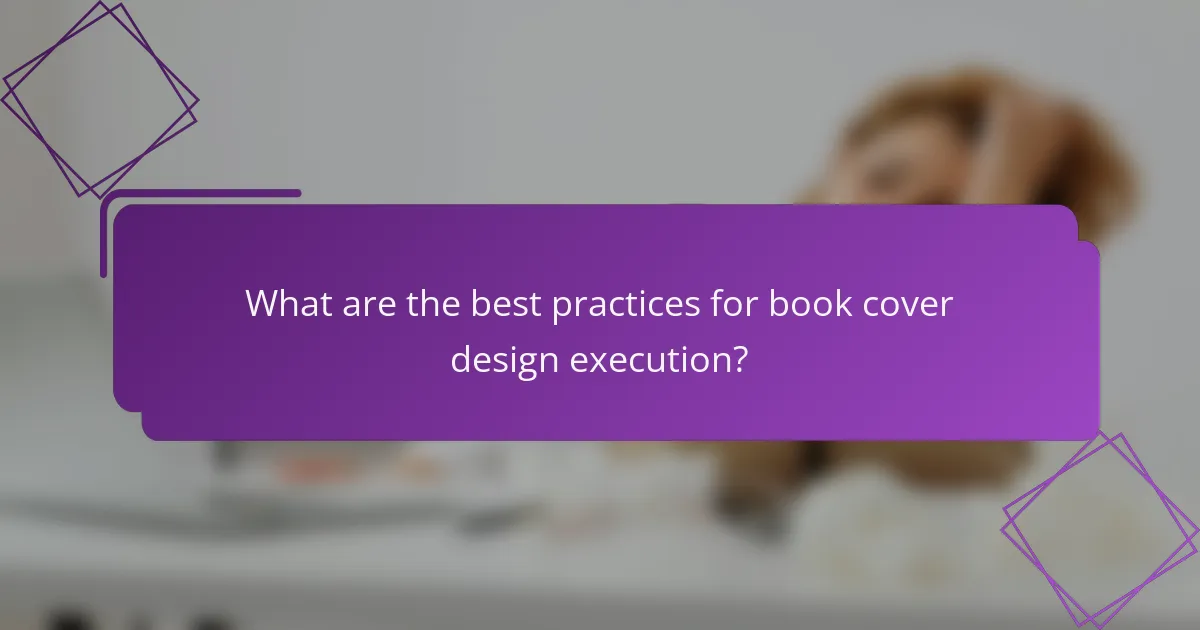 What are the best practices for book cover design execution?