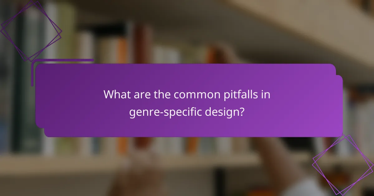 What are the common pitfalls in genre-specific design?