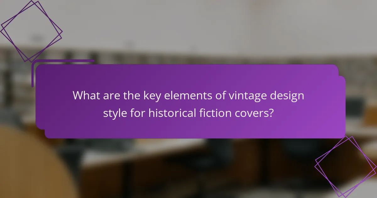 What are the key elements of vintage design style for historical fiction covers?