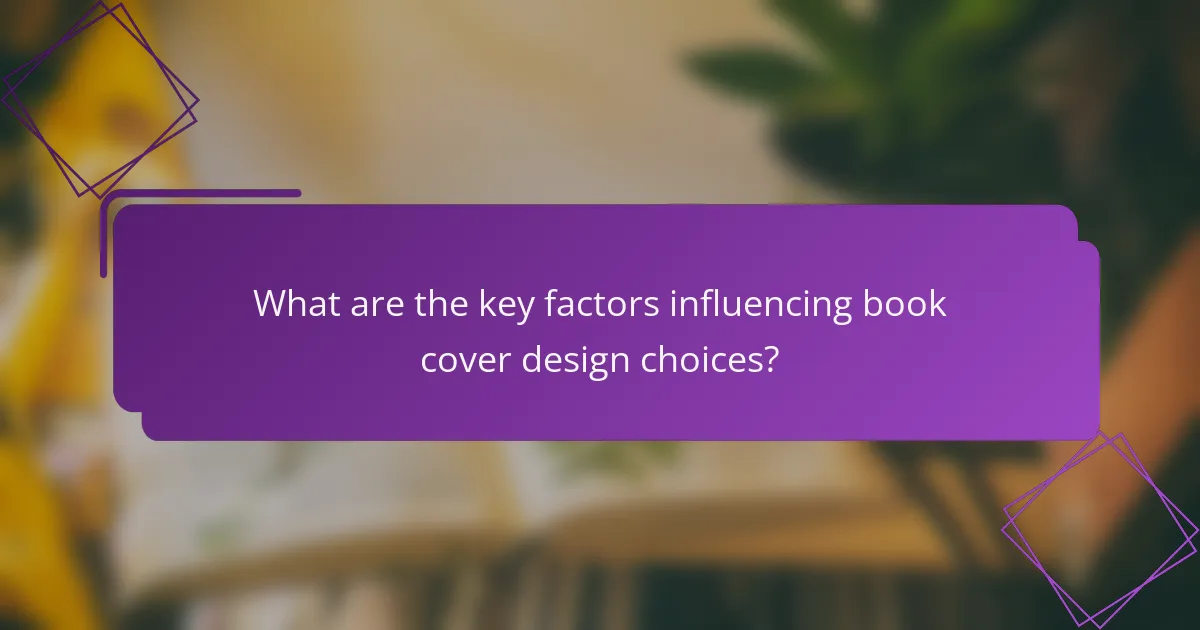 What are the key factors influencing book cover design choices?